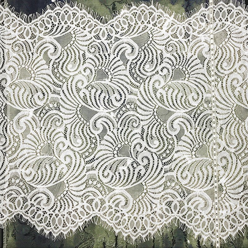 Lace Trim Wave Eyelash Nylon Lace Fabric for Bag Wholesale Supplier 10